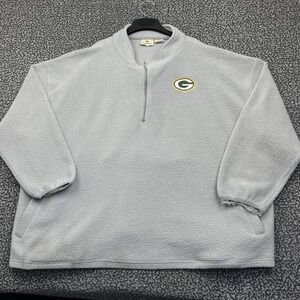 Green Bay Packers Fleece Jacket Women 4X Fanatics Long Sleeve Half Zip Mock Neck